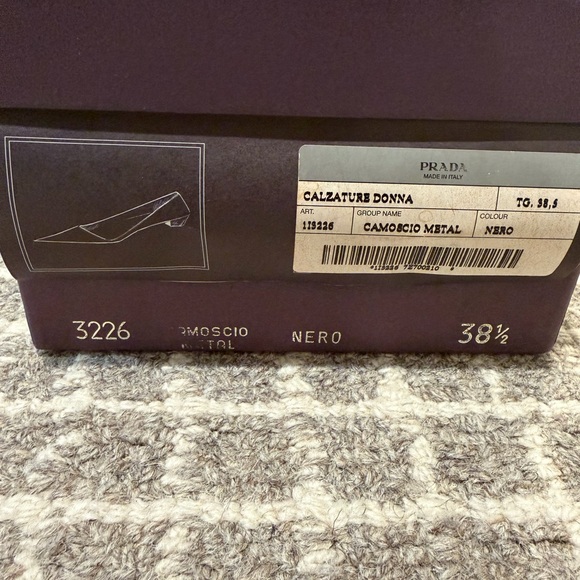 Prada Black Pointed Toe Suede Kitten Heels - Picture 6 of 7